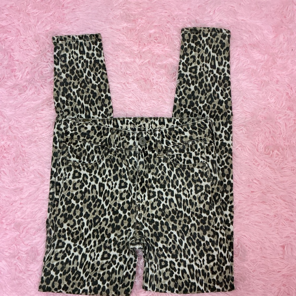 American Eagle cheetah print next level stretch jeans
